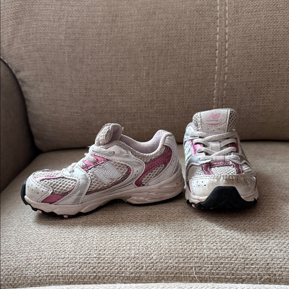 New Balance Kids Sneakers in Pink and White